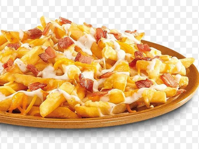 Fritas, Queijo e Bacon